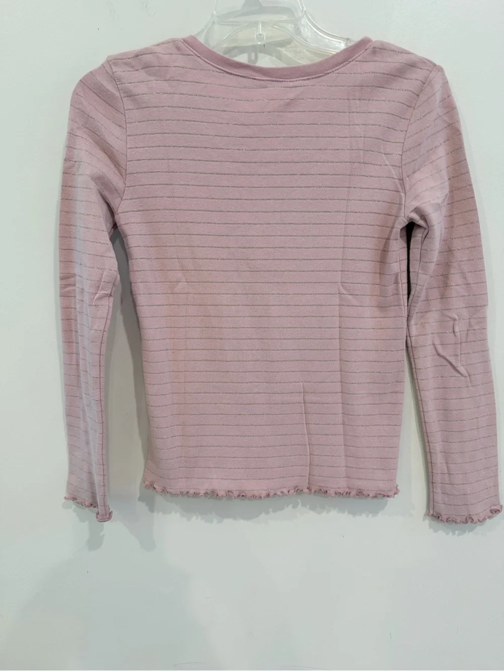 GAP Mauve Pink Striped Long-Sleeve Henley Top